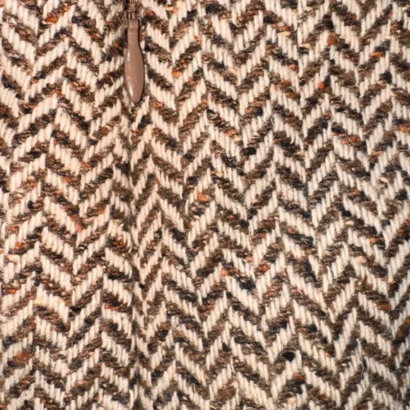 LOFT (Ann Taylor) Brown Herringbone A-Line Skirt - Picture 5 of 8